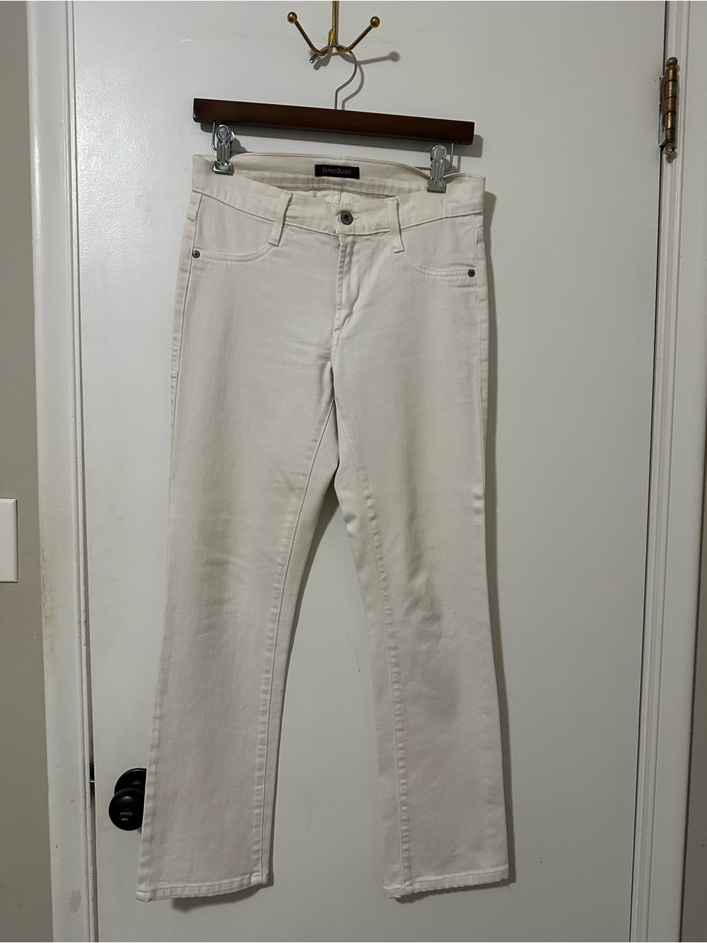James Jeans Ivory Straight-Leg Jeans